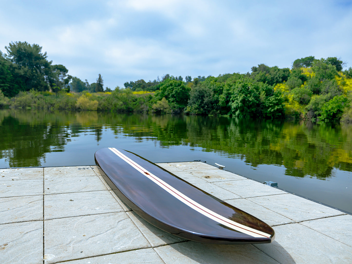 PADDLE BOARD IN DARK PAINTED WOOD 11FT WITH 1 FIN | Wooden Kayak | Boat | Canoe with Paddles for fishing and water sports For Wholesale