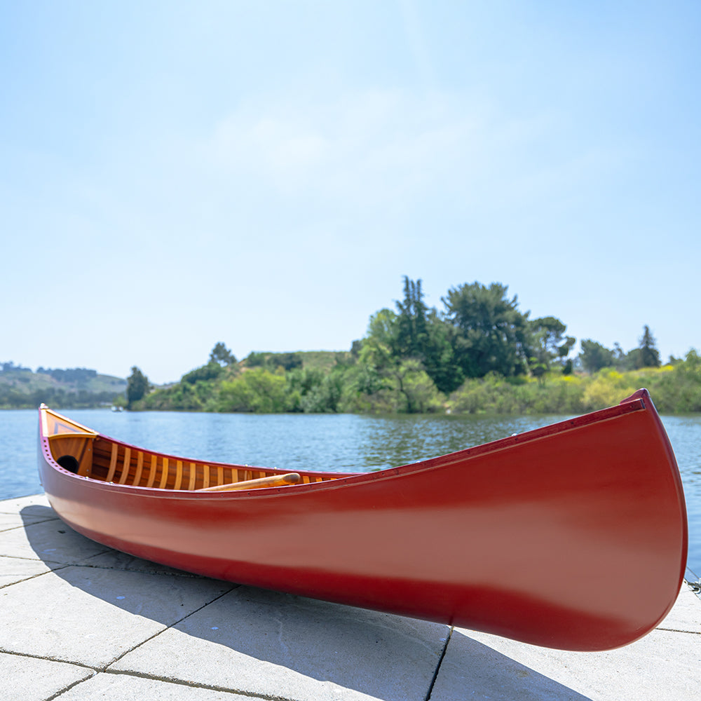 RED CANOE WITH RIBS CURVED BOW | Wooden Kayak | Boat | Canoe with Paddles for fishing and water sports For Wholesale