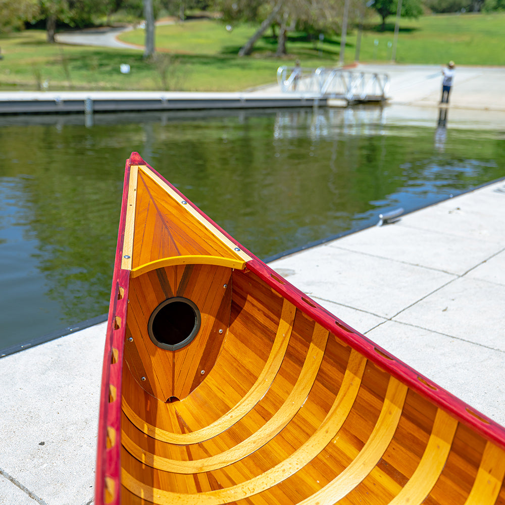 RED CANOE WITH RIBS CURVED BOW | Wooden Kayak | Boat | Canoe with Paddles for fishing and water sports For Wholesale