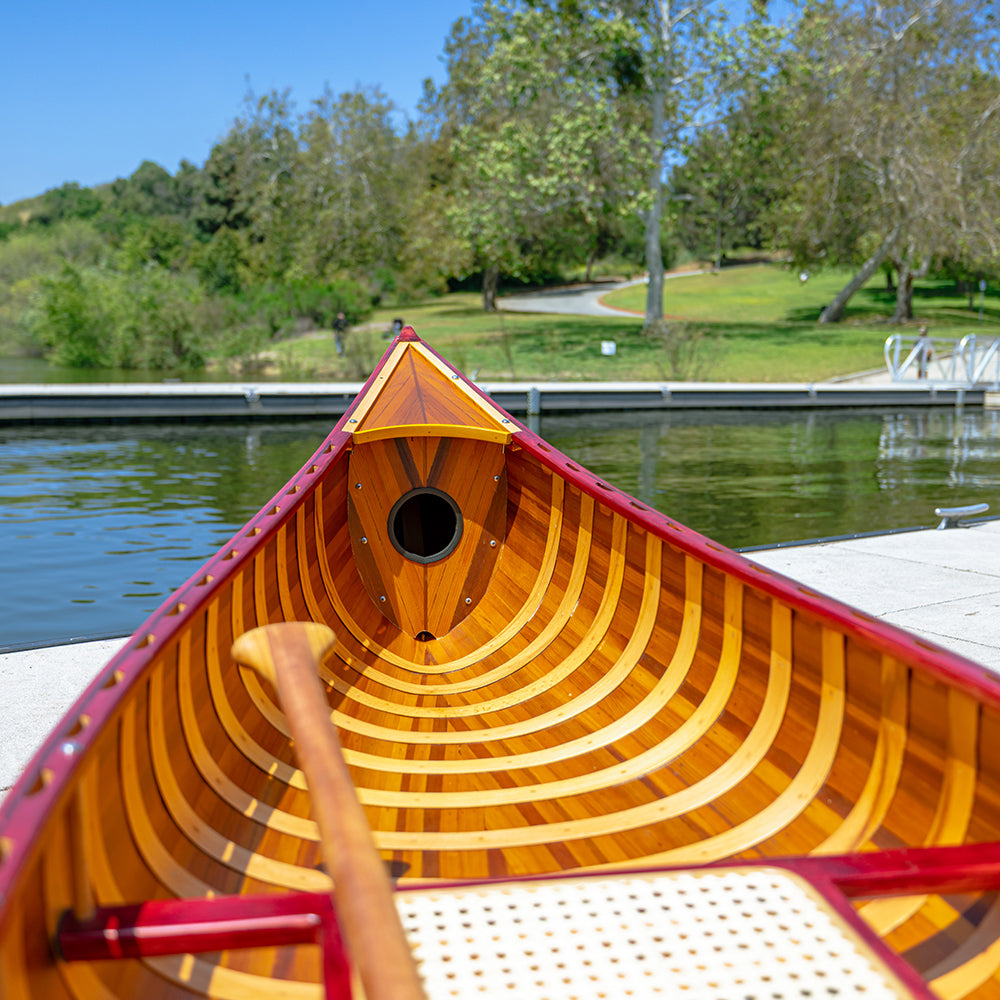 RED CANOE WITH RIBS CURVED BOW | Wooden Kayak | Boat | Canoe with Paddles for fishing and water sports For Wholesale