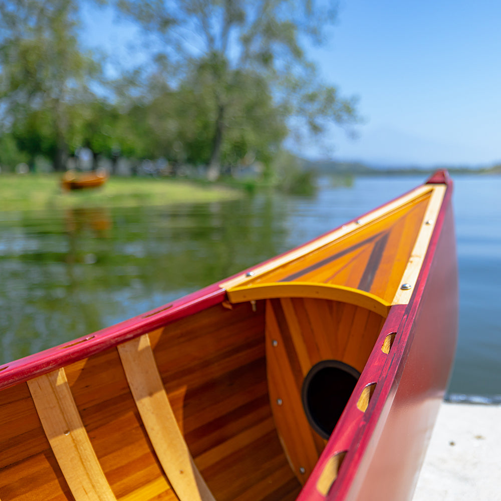 RED CANOE WITH RIBS CURVED BOW | Wooden Kayak | Boat | Canoe with Paddles for fishing and water sports For Wholesale