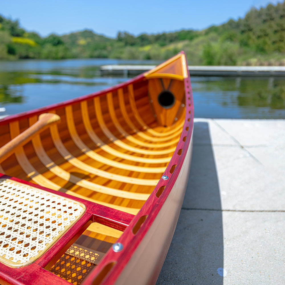 RED CANOE WITH RIBS CURVED BOW | Wooden Kayak | Boat | Canoe with Paddles for fishing and water sports For Wholesale
