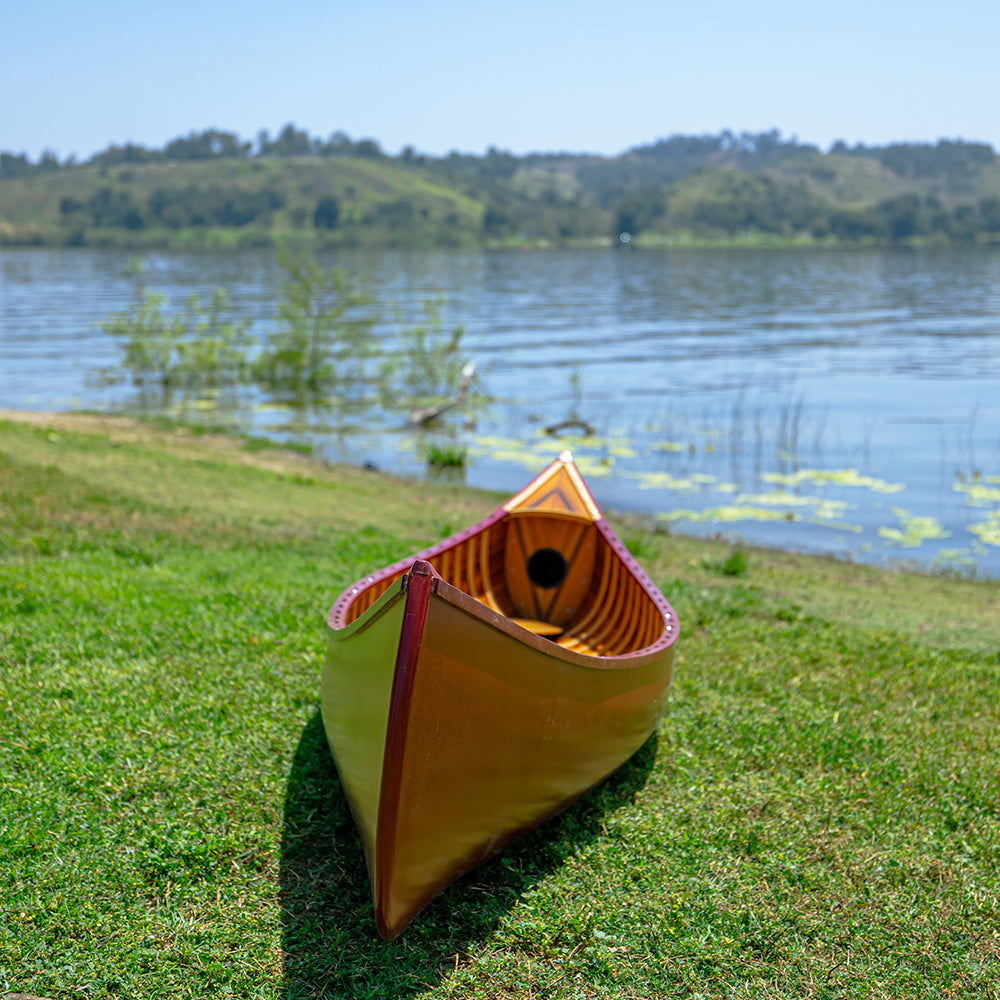 RED CANOE WITH RIBS CURVED BOW | Wooden Kayak | Boat | Canoe with Paddles for fishing and water sports For Wholesale