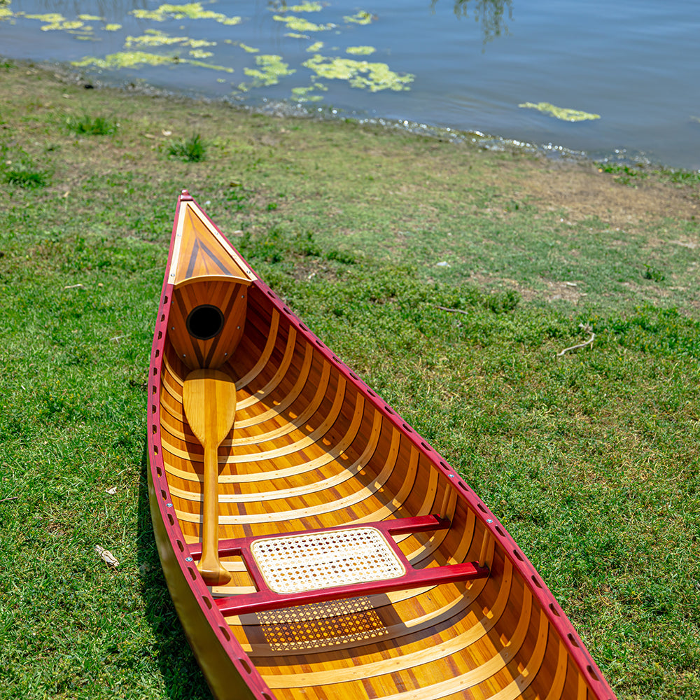 RED CANOE WITH RIBS CURVED BOW | Wooden Kayak | Boat | Canoe with Paddles for fishing and water sports For Wholesale