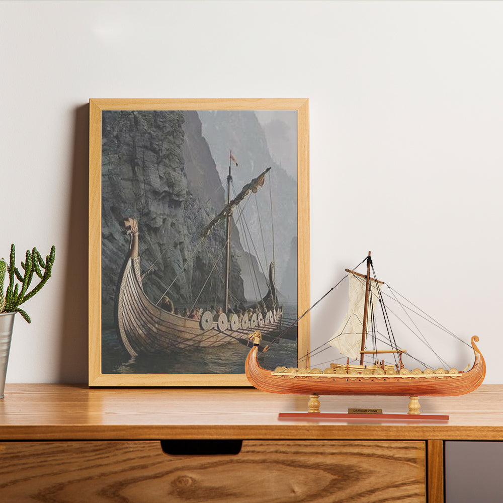 Drakkar Viking MODEL BOAT L40 | High-quality | Fully Assembled Wooden Model boats For Wholesale