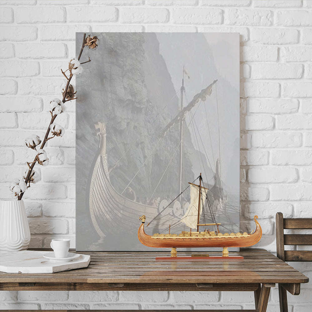 Drakkar Viking MODEL BOAT L40 | High-quality | Fully Assembled Wooden Model boats For Wholesale