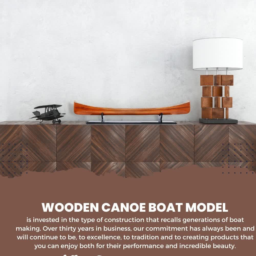 CANADIAN CANOE MODEL BOAT L110 | High-quality | Fully Assembled Wooden Model boats For Wholesale