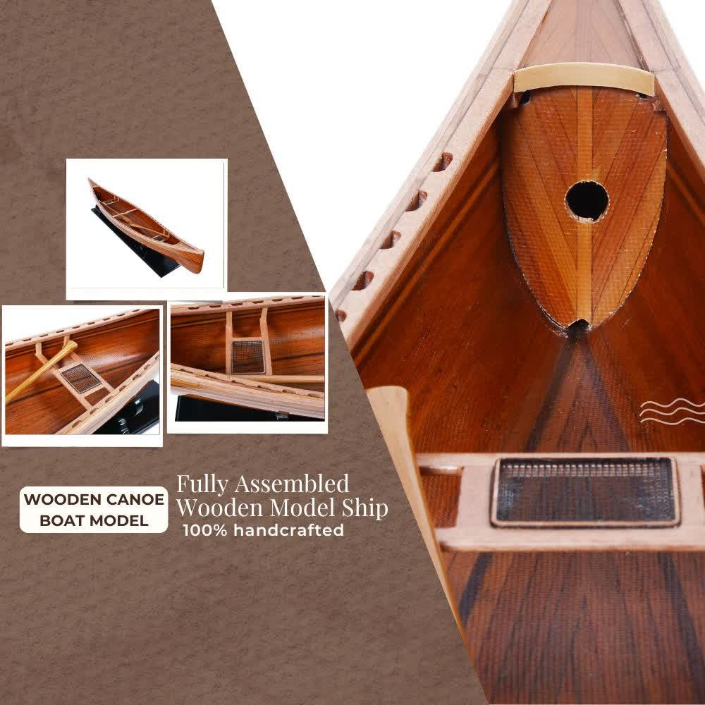 CANADIAN CANOE MODEL BOAT L110 | High-quality | Fully Assembled Wooden Model boats For Wholesale