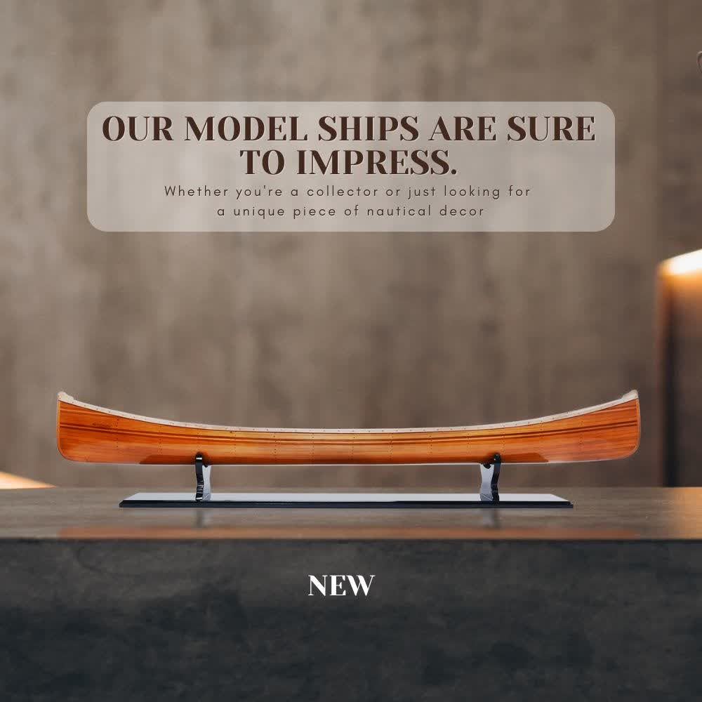 CANADIAN CANOE MODEL BOAT L110 | High-quality | Fully Assembled Wooden Model boats For Wholesale