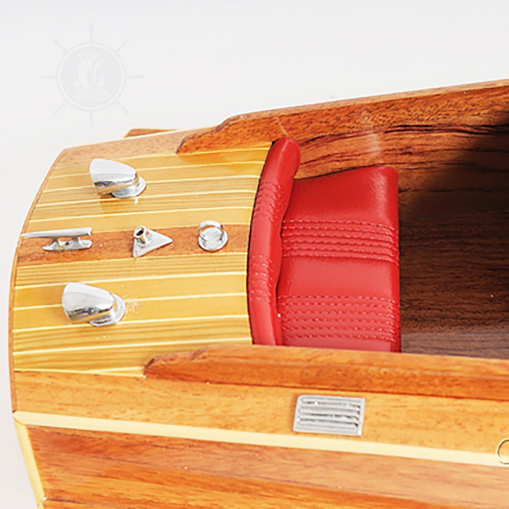 CHRIS CRAFT RUNABOUT MODEL BOAT WITH DISPLAY CASE | High-quality | Fully Assembled Wooden Model boats