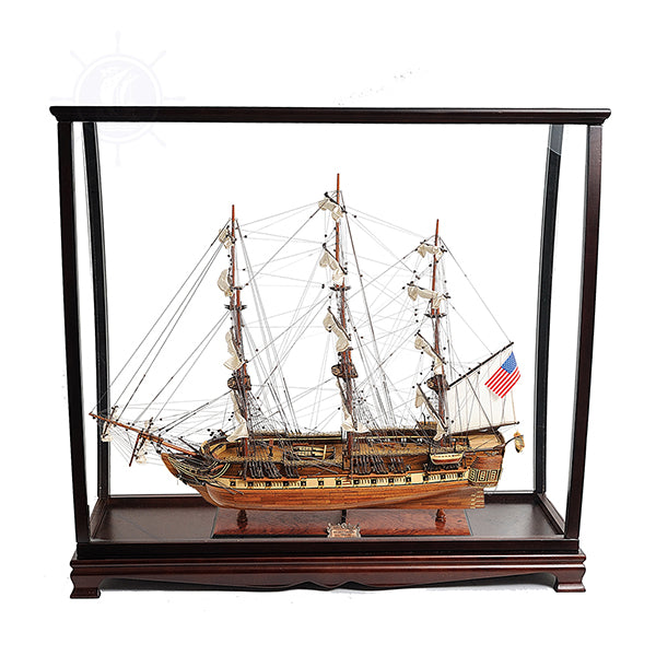 USS CONSTITUTION MIDSIZE WITH DISPLAY CASE | High-quality | Fully Assembled Wooden Ship Model