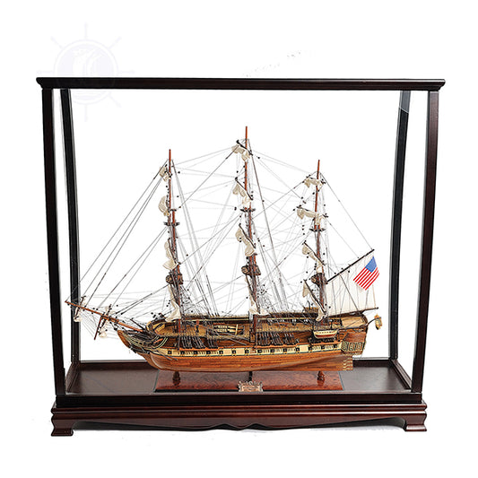 USS CONSTITUTION MIDSIZE WITH DISPLAY CASE | High-quality | Fully Assembled Wooden Ship Model