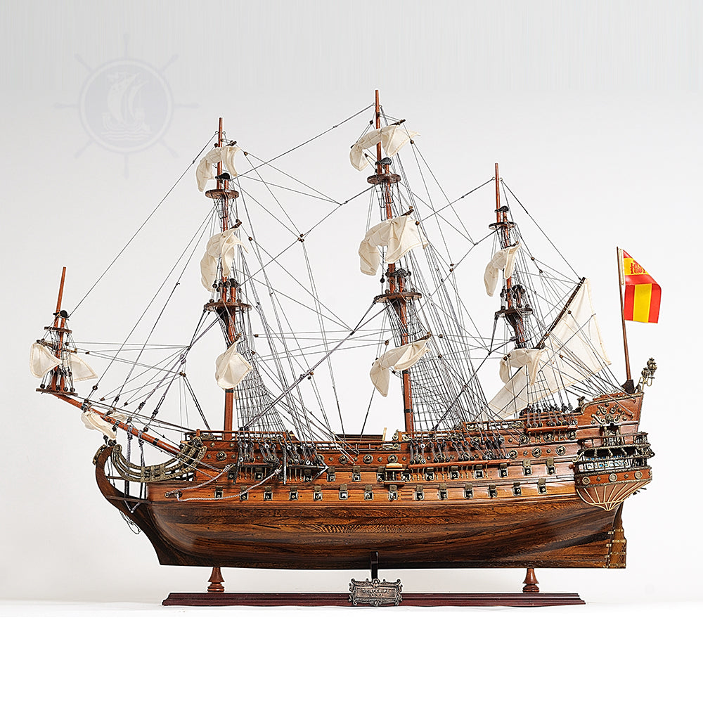 SAN FELIPE LARGE WITH TABLE TOP DISPLAY CASE | High-quality | Fully Assembled Wooden Ship Models For Wholesale