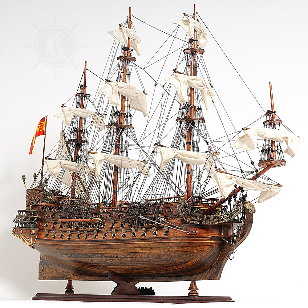 SAN FELIPE LARGE WITH TABLE TOP DISPLAY CASE | High-quality | Fully Assembled Wooden Ship Models For Wholesale