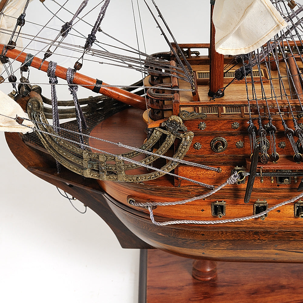 SAN FELIPE LARGE WITH TABLE TOP DISPLAY CASE | High-quality | Fully Assembled Wooden Ship Models For Wholesale