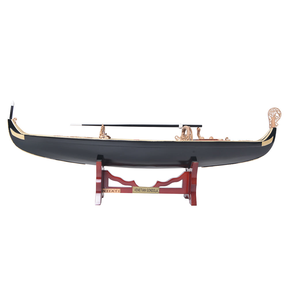 VENETIAN GONDOLA MODEL BOAT PAINTED BLACK/RED L60 | High-quality | Fully Assembled Wooden Model boats For Wholesale