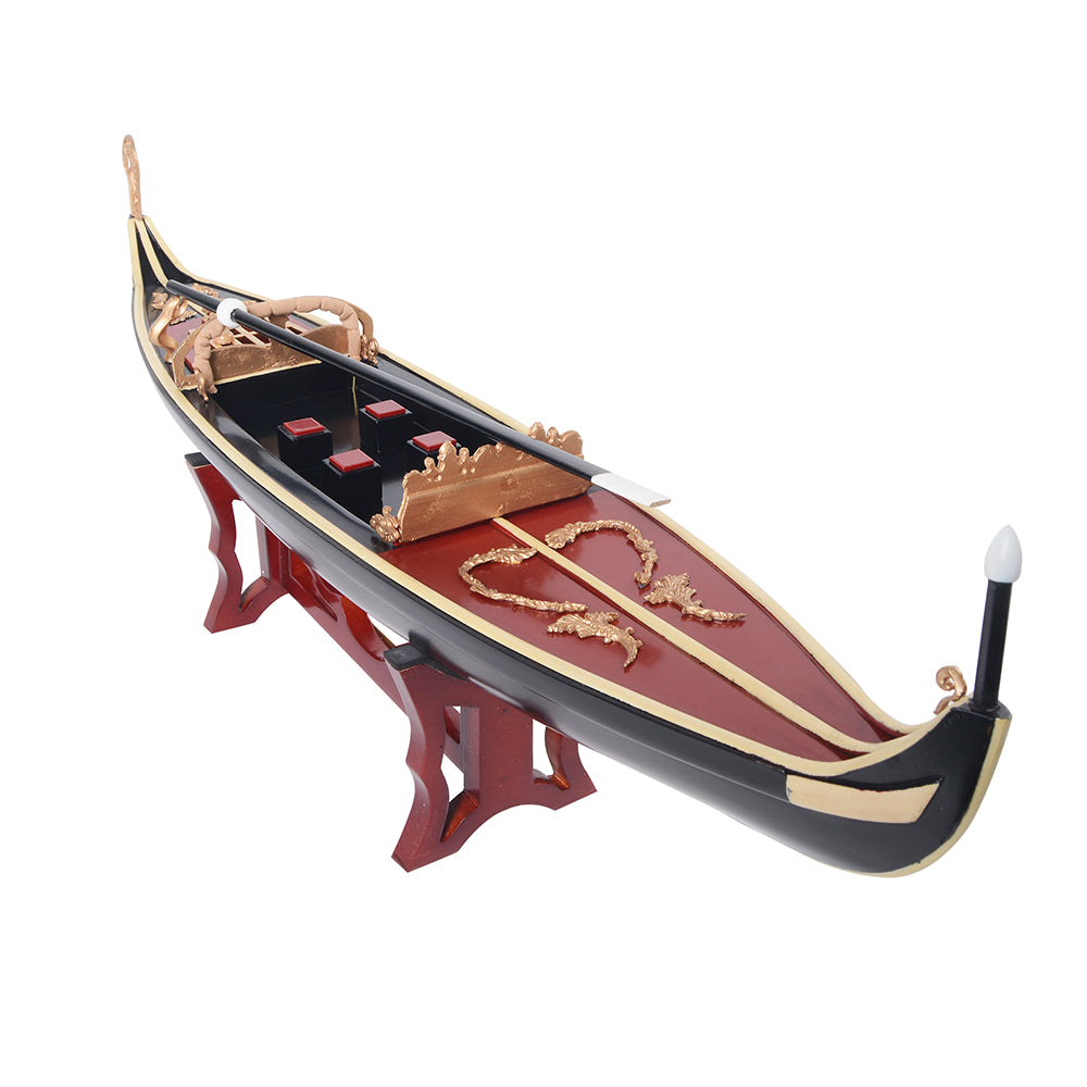 VENETIAN GONDOLA MODEL BOAT PAINTED BLACK/RED L60 | High-quality | Fully Assembled Wooden Model boats For Wholesale