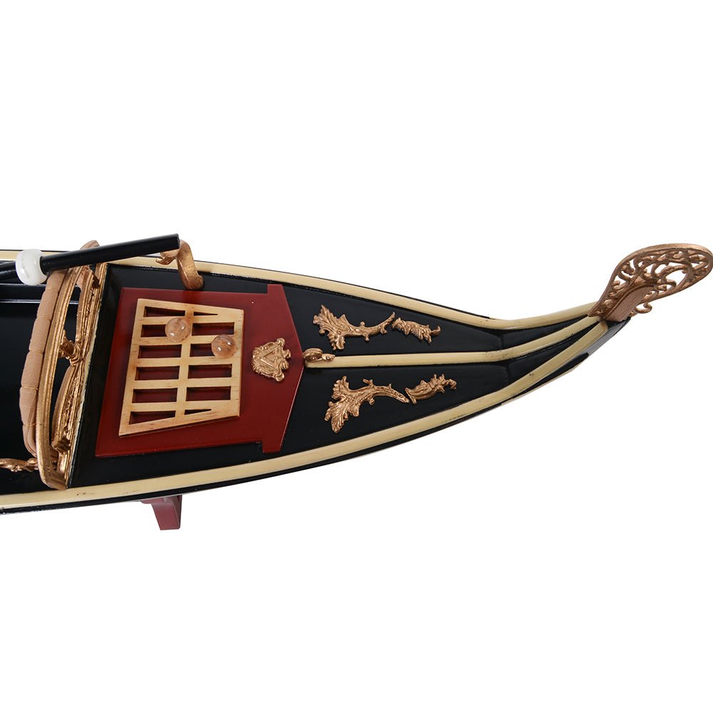 VENETIAN GONDOLA MODEL BOAT PAINTED BLACK/RED L60 | High-quality | Fully Assembled Wooden Model boats For Wholesale