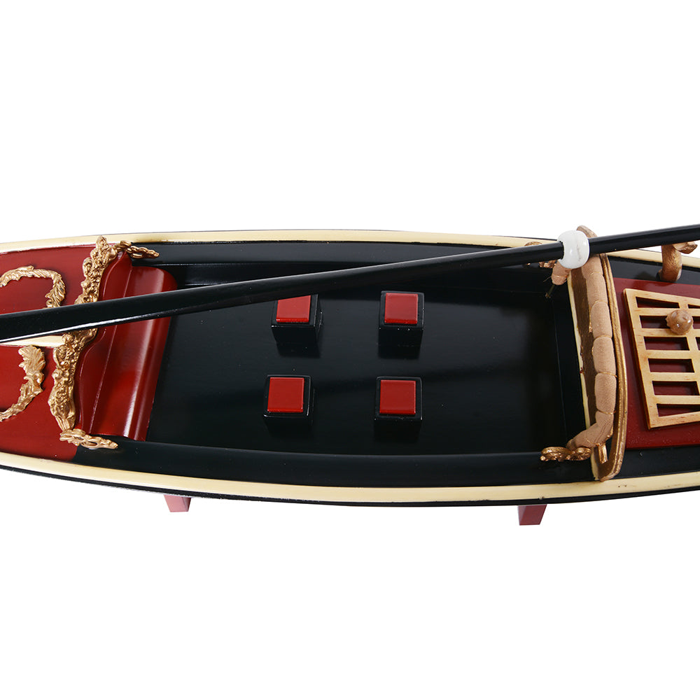 VENETIAN GONDOLA MODEL BOAT PAINTED BLACK/RED L60 | High-quality | Fully Assembled Wooden Model boats For Wholesale