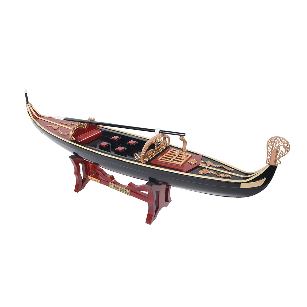 VENETIAN GONDOLA MODEL BOAT PAINTED BLACK/RED L60 | High-quality | Fully Assembled Wooden Model boats For Wholesale