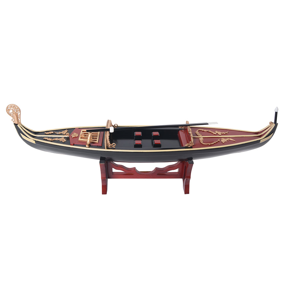 VENETIAN GONDOLA MODEL BOAT PAINTED BLACK/RED L60 | High-quality | Fully Assembled Wooden Model boats For Wholesale