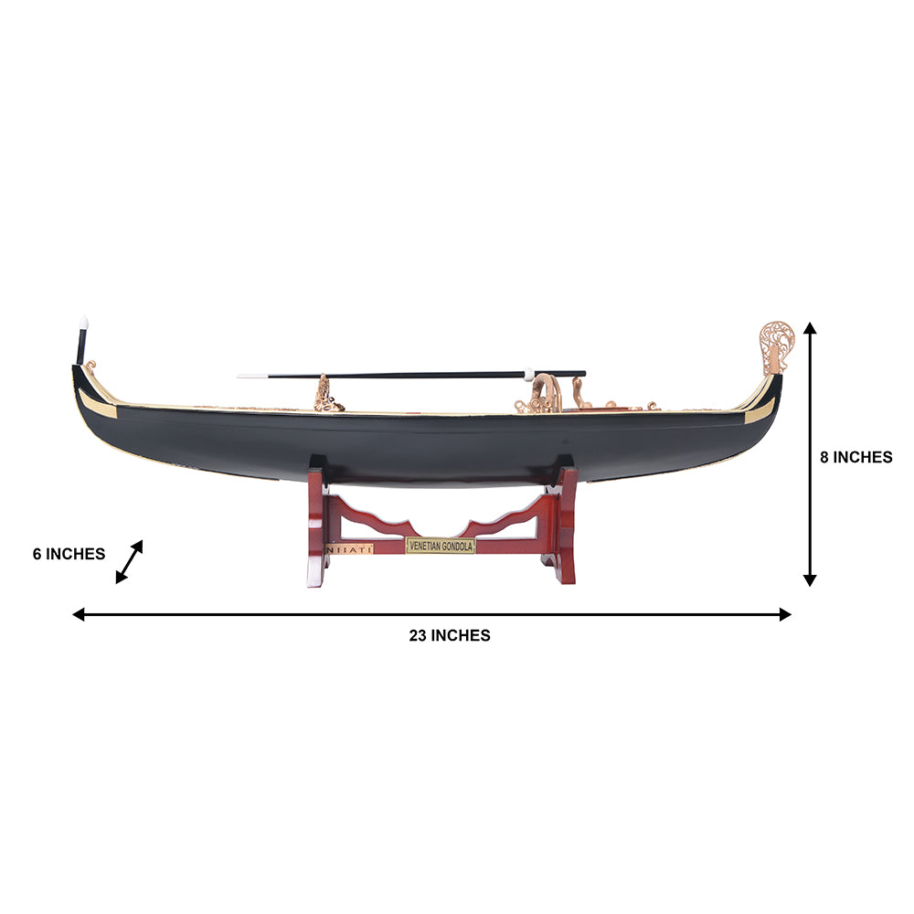 VENETIAN GONDOLA MODEL BOAT PAINTED BLACK/RED L60 | High-quality | Fully Assembled Wooden Model boats For Wholesale