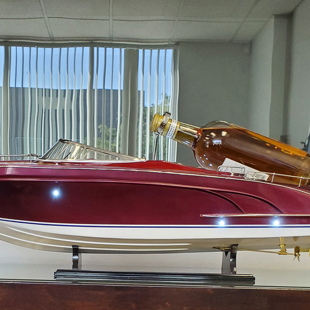 RIVA RIVARAMA WINE HOLDER MODEL BOAT WITH LED LIGHTS | High-quality | Fully Assembled Wooden Model boats For Wholesale