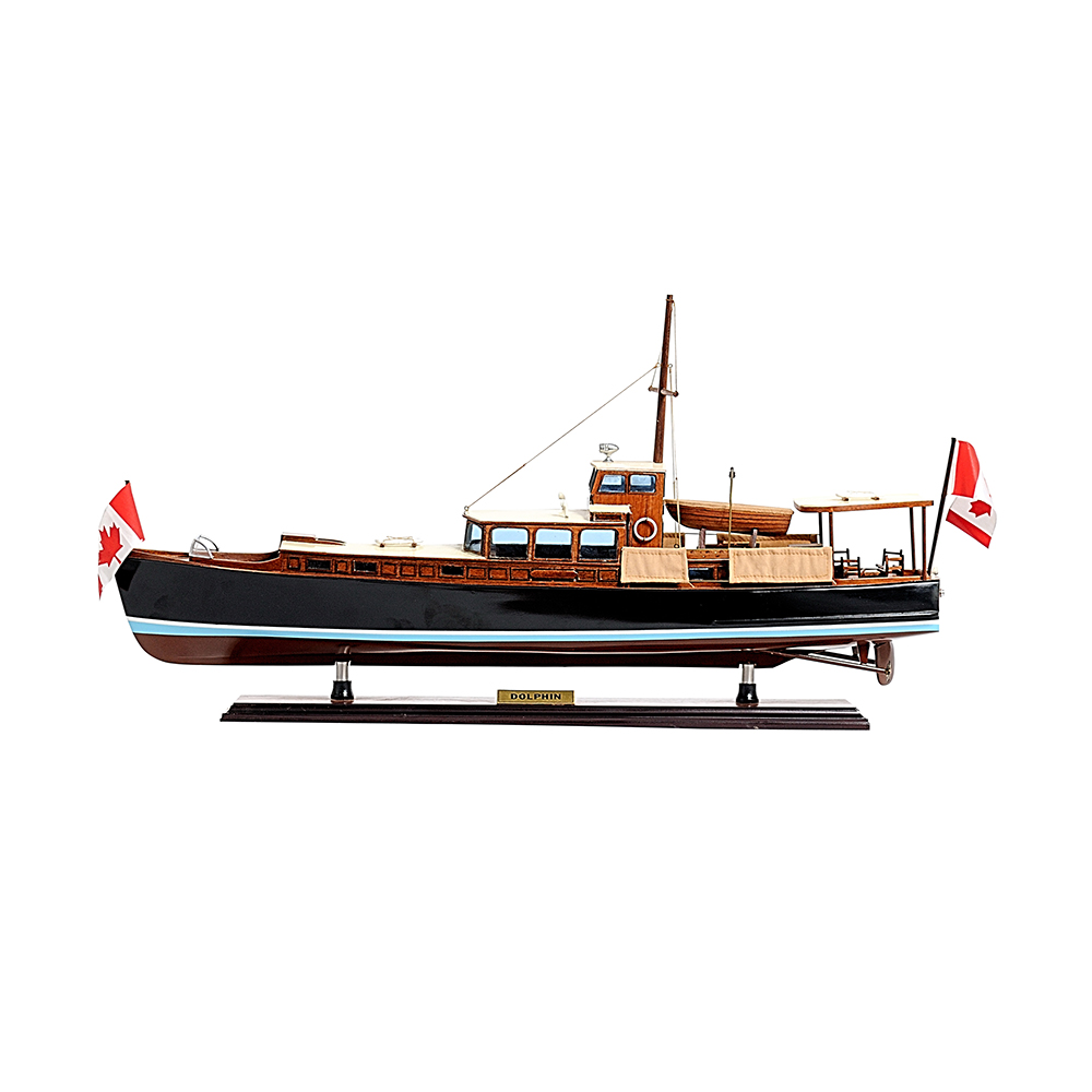 DOLPHIN MODEL BOAT PAINTED L68 | High-quality | Fully Assembled Wooden Model boats For Wholesale