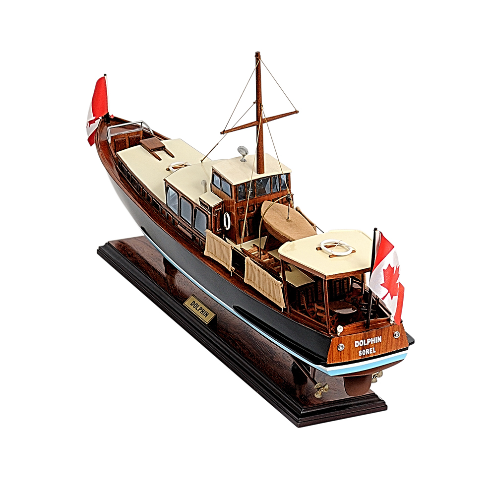 DOLPHIN MODEL BOAT PAINTED L68 | High-quality | Fully Assembled Wooden Model boats For Wholesale
