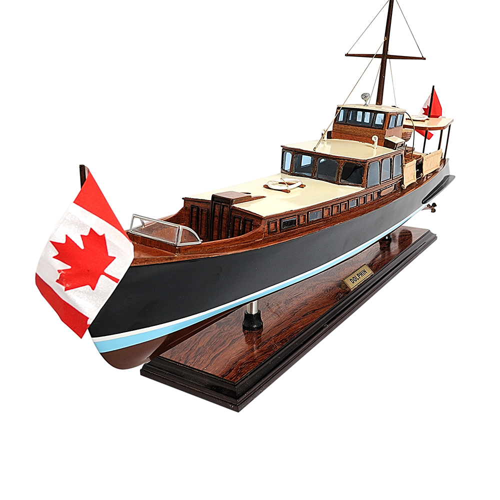 DOLPHIN MODEL BOAT PAINTED L68 | High-quality | Fully Assembled Wooden Model boats For Wholesale