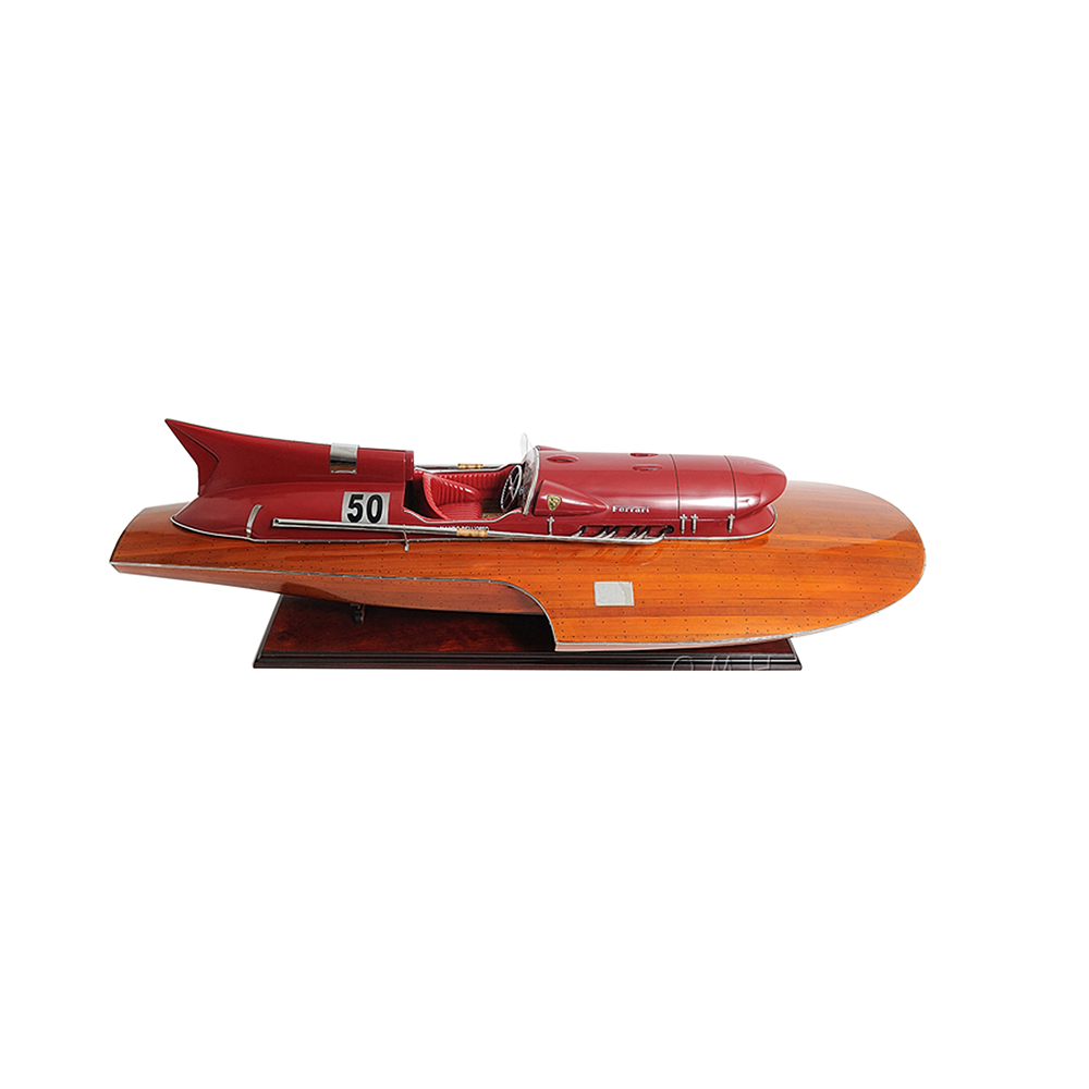 FERRARI HYDROPLANE MODEL BOAT READY FOR RC | High-quality | Fully Assembled Wooden Model boats For Wholesale