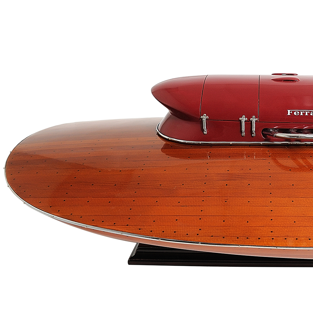 FERRARI HYDROPLANE MODEL BOAT READY FOR RC | High-quality | Fully Assembled Wooden Model boats For Wholesale