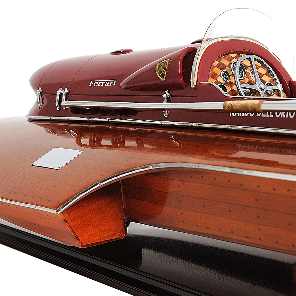 FERRARI HYDROPLANE MODEL BOAT READY FOR RC | High-quality | Fully Assembled Wooden Model boats For Wholesale