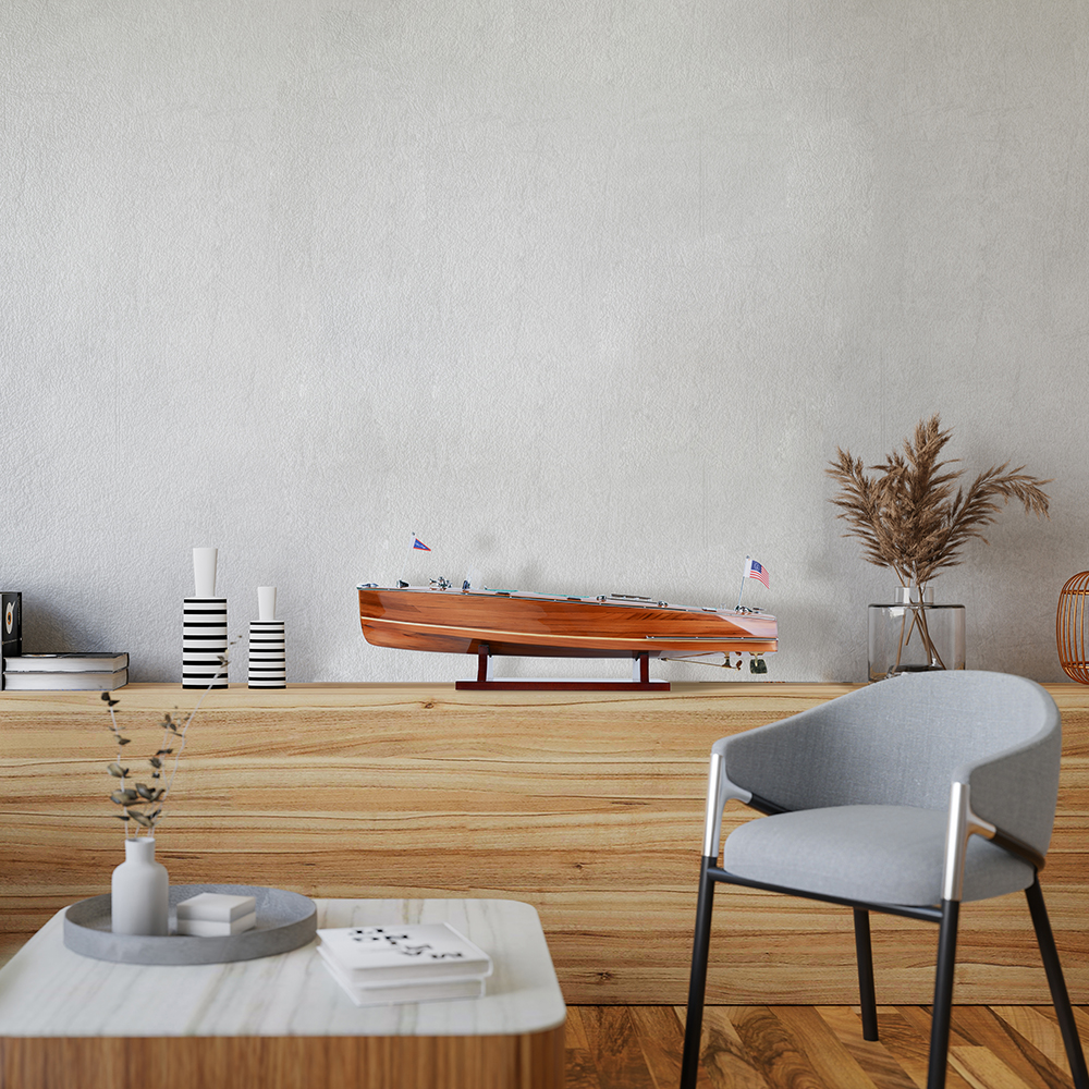 CHRIS CRAFT TRIPLE COCKPIT MODEL BOAT MEDIUM | High-quality | Fully Assembled Wooden Model boats For Wholesale