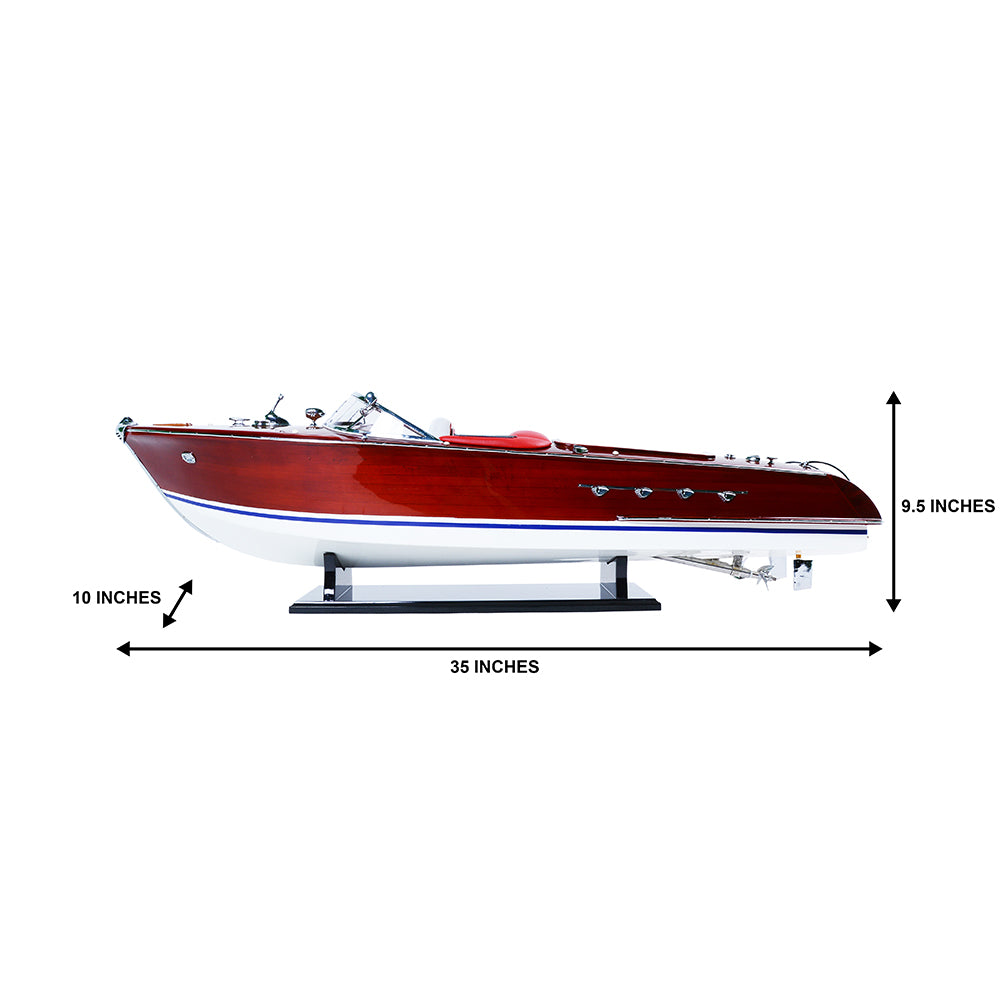 RIVA AQUARAMA MODEL BOAT PAINTED WITH RC MOTOR | High-quality | Fully Assembled Wooden Model boats For Wholesale