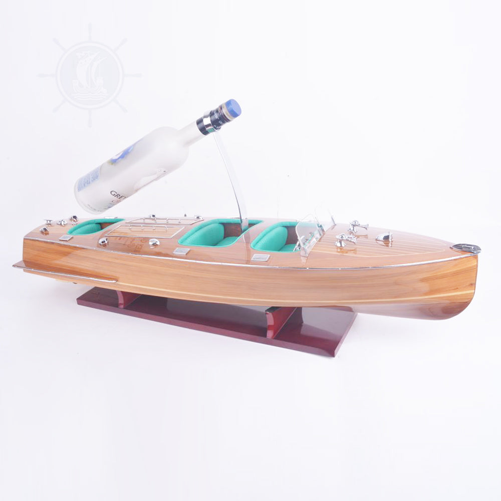 CHRIS CRAFT MODEL BOAT L80 WITH WINE HOLDER | High-quality | Fully Assembled Wooden Model boats For Wholesales