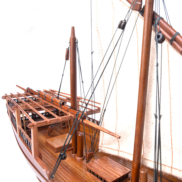 DHOW NATURE COLOR L30 | High-quality | Fully Assembled Wooden Model boats For Wholesale