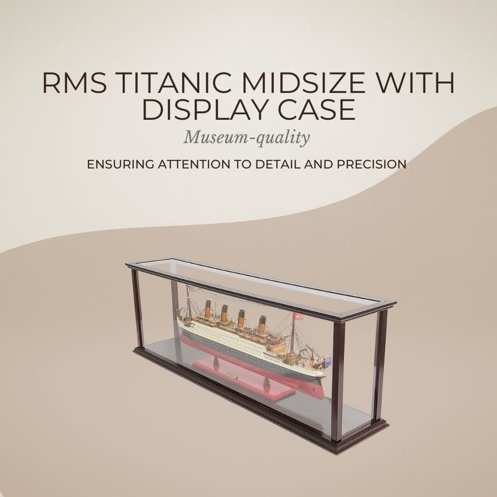 RMS TITANIC CRUISE SHIP MODEL MIDSIZE WITH DISPLAY CASE| High-quality Cruiser| Fully Assembled Wooden Model Ship