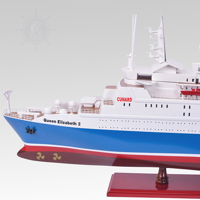 Queen Elizabeth II Painted Large Cruiseship Model