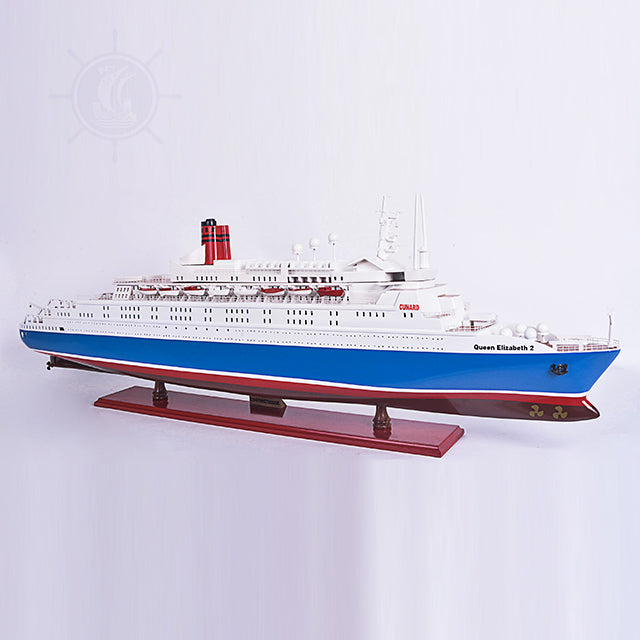 Queen Elizabeth II Painted Large Cruiseship Model