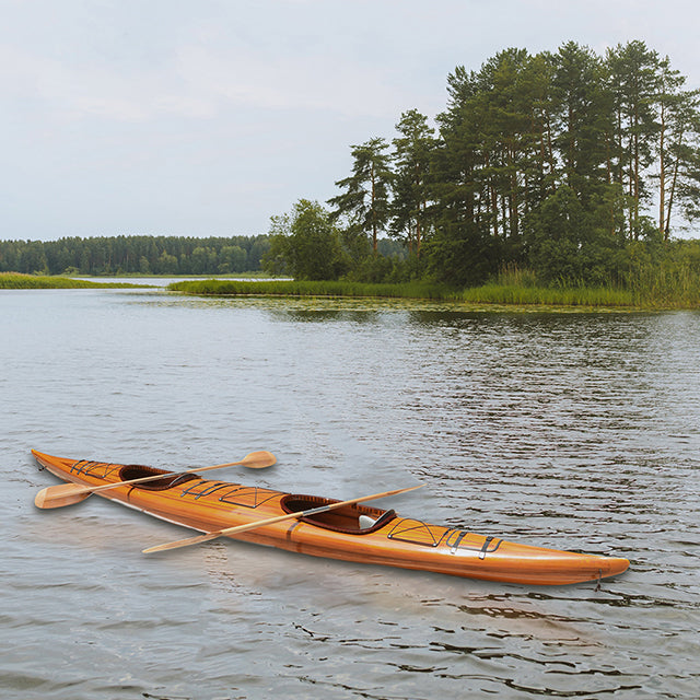 REAL KAYAK 19' - 2 PERSONS | Wooden Kayak | Boat | Canoe with Paddles for fishing and water sports For Wholesale