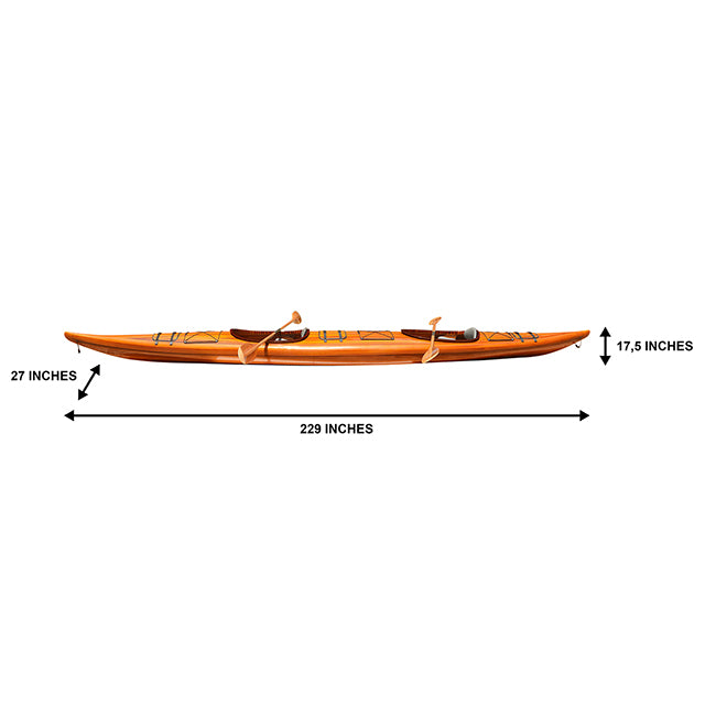 REAL KAYAK 19' - 2 PERSONS | Wooden Kayak | Boat | Canoe with Paddles for fishing and water sports For Wholesale