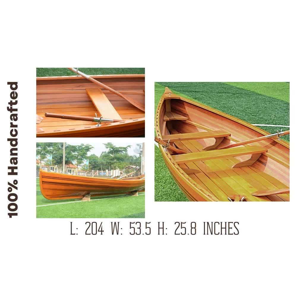 REAL WHITEHALL DINGHY TRANSOM CUT OUT 17 | Wooden Kayak | Boat | Canoe with Paddles for fishing and water sports For Wholesale
