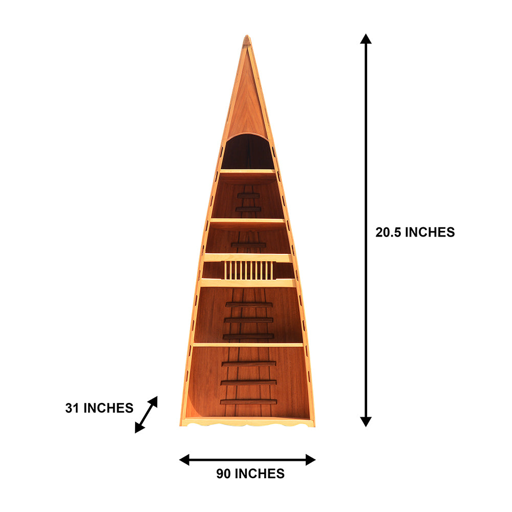 CANOE BOOK SHELF | High-quality | Fully Assembled Wooden Ship Model For Wholesale