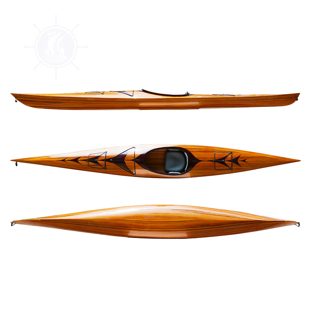 KAYAK WITH ARROWS DESIGN 17 FEET LONG | Wooden Kayak | Boat | Canoe with Paddles for fishing and water sports For Wholesale