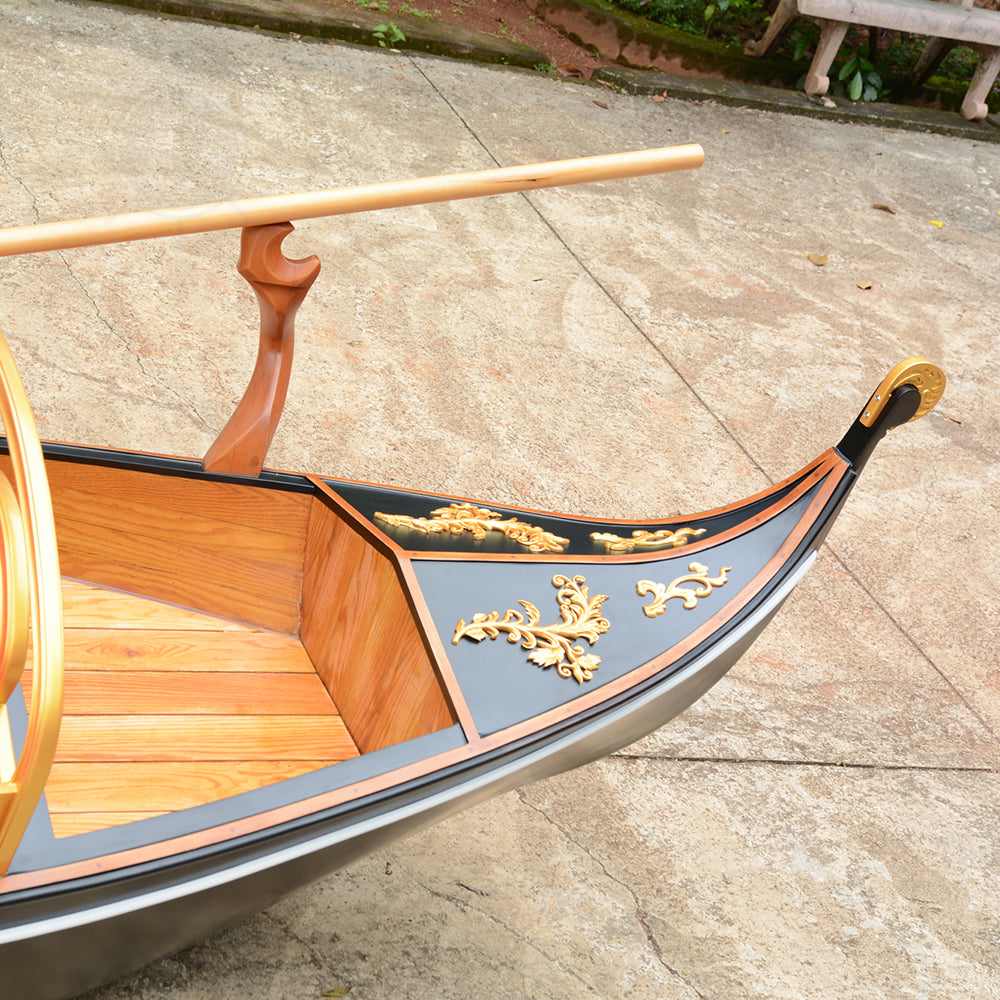 VENETIAN GONDOLA REAL BOAT 15 FEET CUSTOM MADE | Wooden Kayak | Boat | Canoe with Paddles for fishing and water sports For Wholesale
