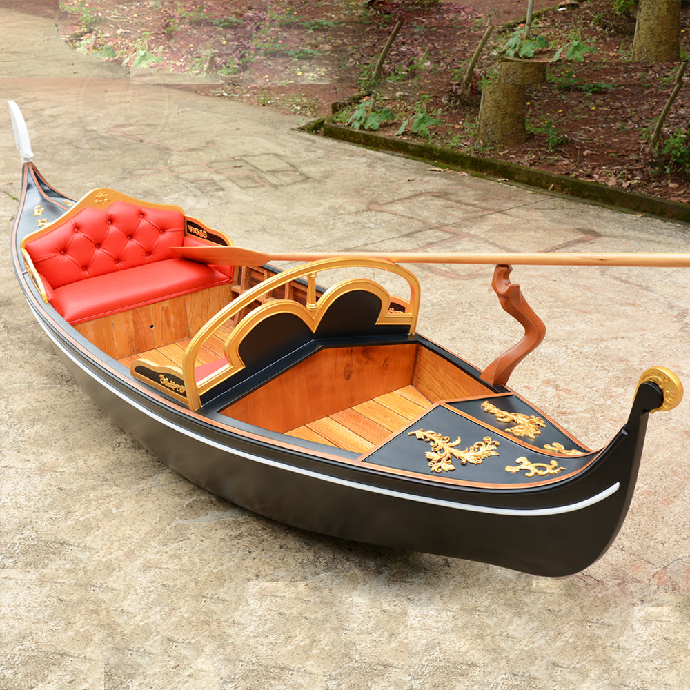 VENETIAN GONDOLA REAL BOAT 15 FEET CUSTOM MADE | Wooden Kayak | Boat | Canoe with Paddles for fishing and water sports For Wholesale