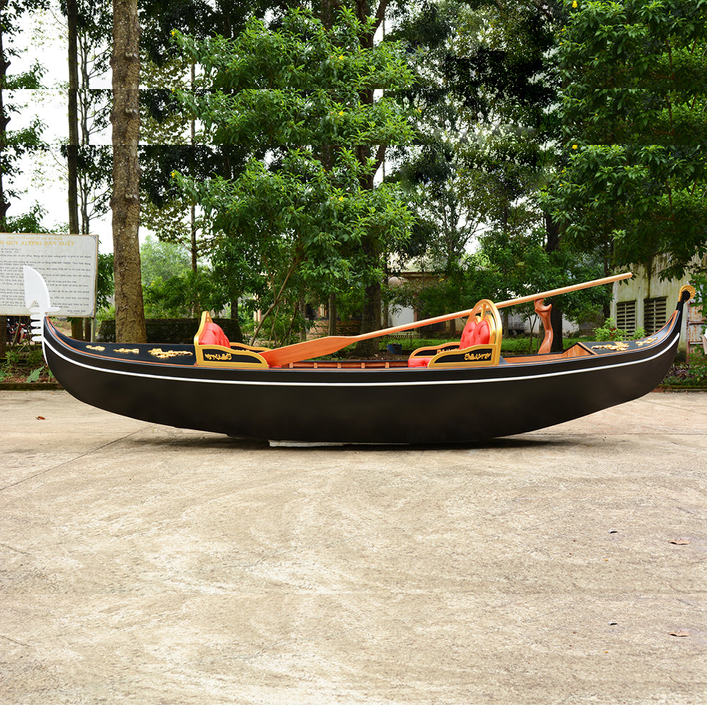 VENETIAN GONDOLA REAL BOAT 15 FEET CUSTOM MADE | Wooden Kayak | Boat | Canoe with Paddles for fishing and water sports For Wholesale