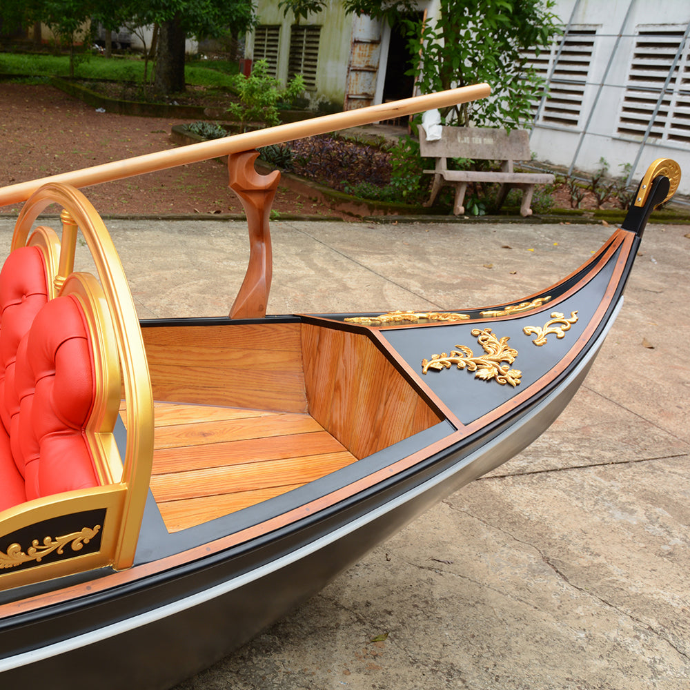 VENETIAN GONDOLA REAL BOAT 15 FEET CUSTOM MADE | Wooden Kayak | Boat | Canoe with Paddles for fishing and water sports For Wholesale