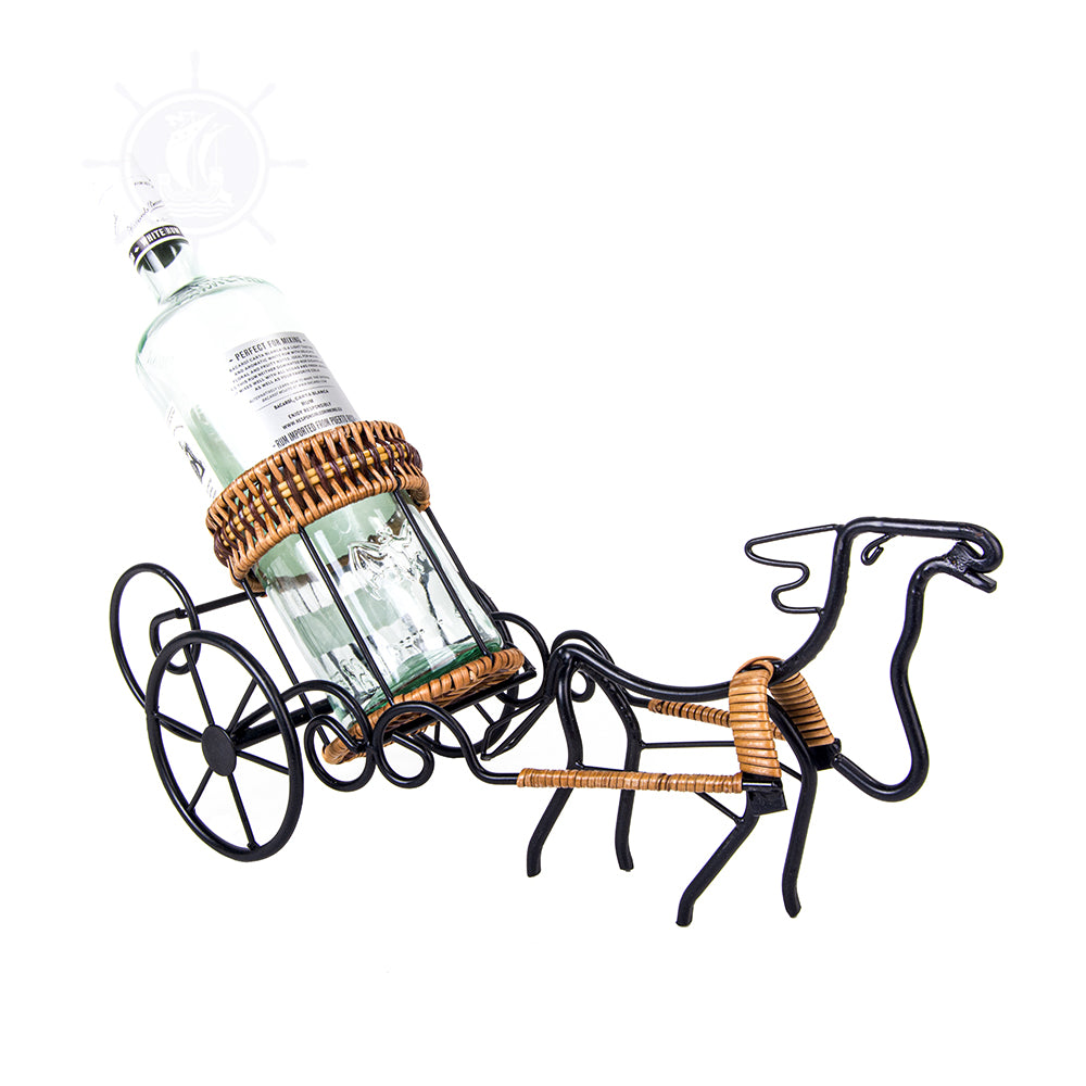 MOOSE-DRAWN SLEIGH RIDE WINE HOLDER